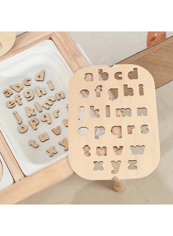 Educational Wooden Table Cover With Small Letters For Kids Sensory Play - Image 2